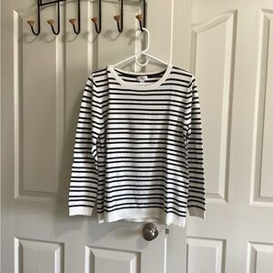 Market & Spruce Striped Top With Elbow Patches